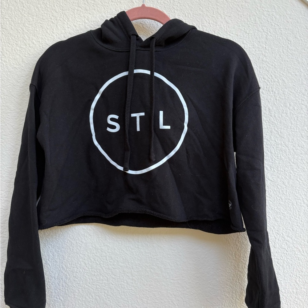 STL Black Cropped Hoodie